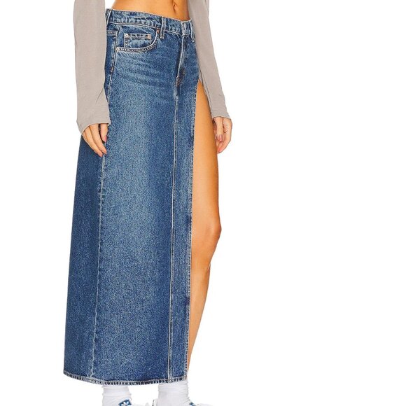 (SOLD) GRLFRND High Slit Maxi Skirt SIZE 27 - Picture 3 of 5